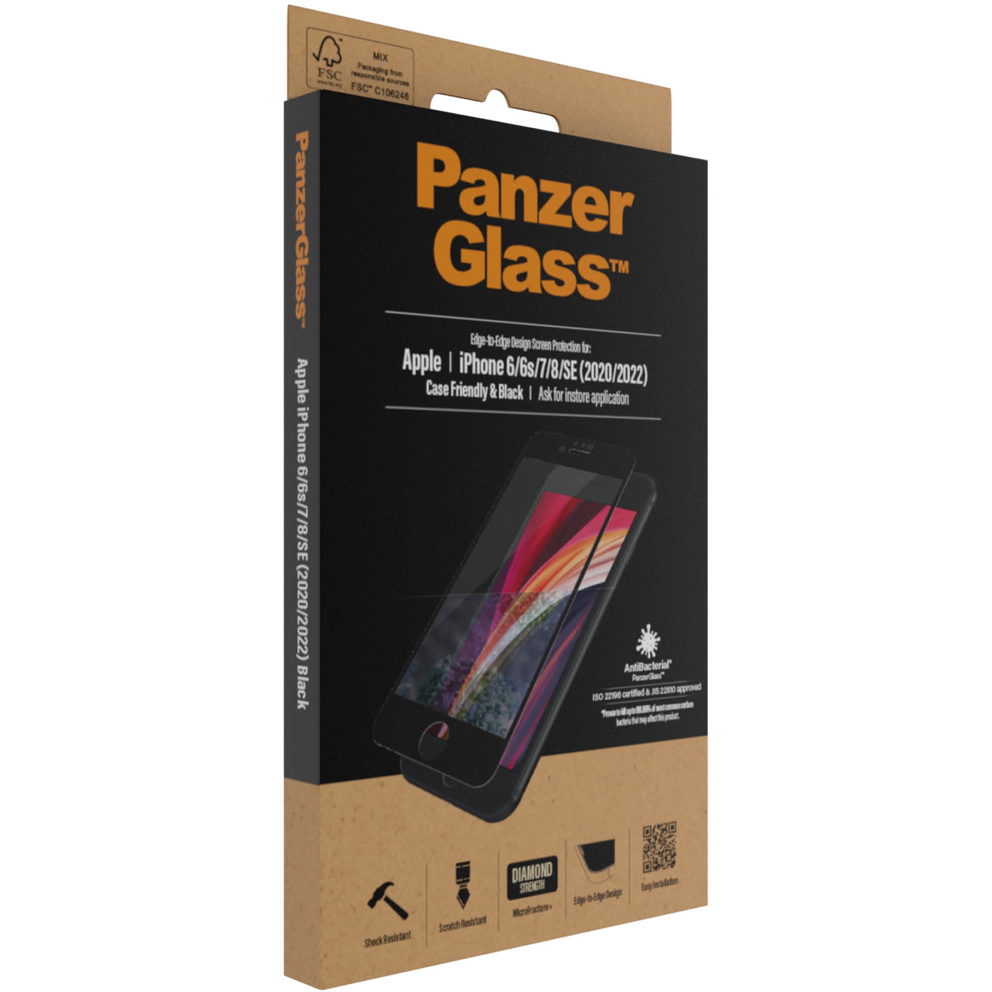 Aksesorë për telefon PanzerGlass / iPhone 6-7-8-SE (2020/2022) - E2E CF - Zezë - Figura 4