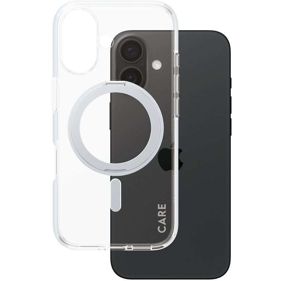 Aksesorë për telefon CARE / Kickstand Case / MagSAFE / iPhone 16 - Argjend