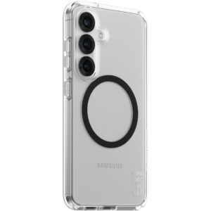 Aksesorë për telefon CARE Flagship / Protective Case Black QI ring / Galaxy S25 - Tejdukshme