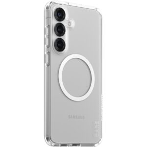 Aksesorë për telefon CARE Flagship / Protective Case with White QI ring / Galaxy S25 Plus - Tejdukshme
