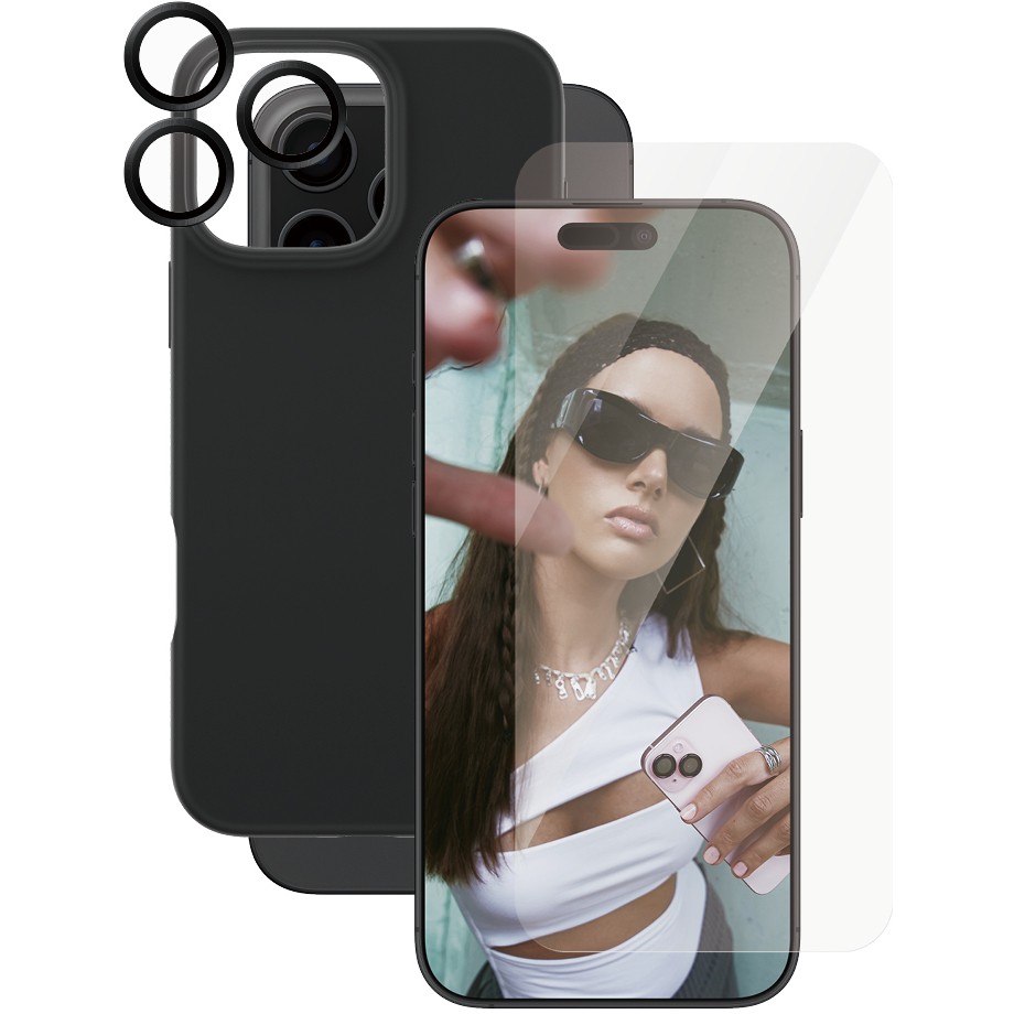 Aksesorë për telefon CARE Fashion 3-in-1 Case for iPhone 16 Pro Max Wallet, Stand & Magnetic Cover - Zezë