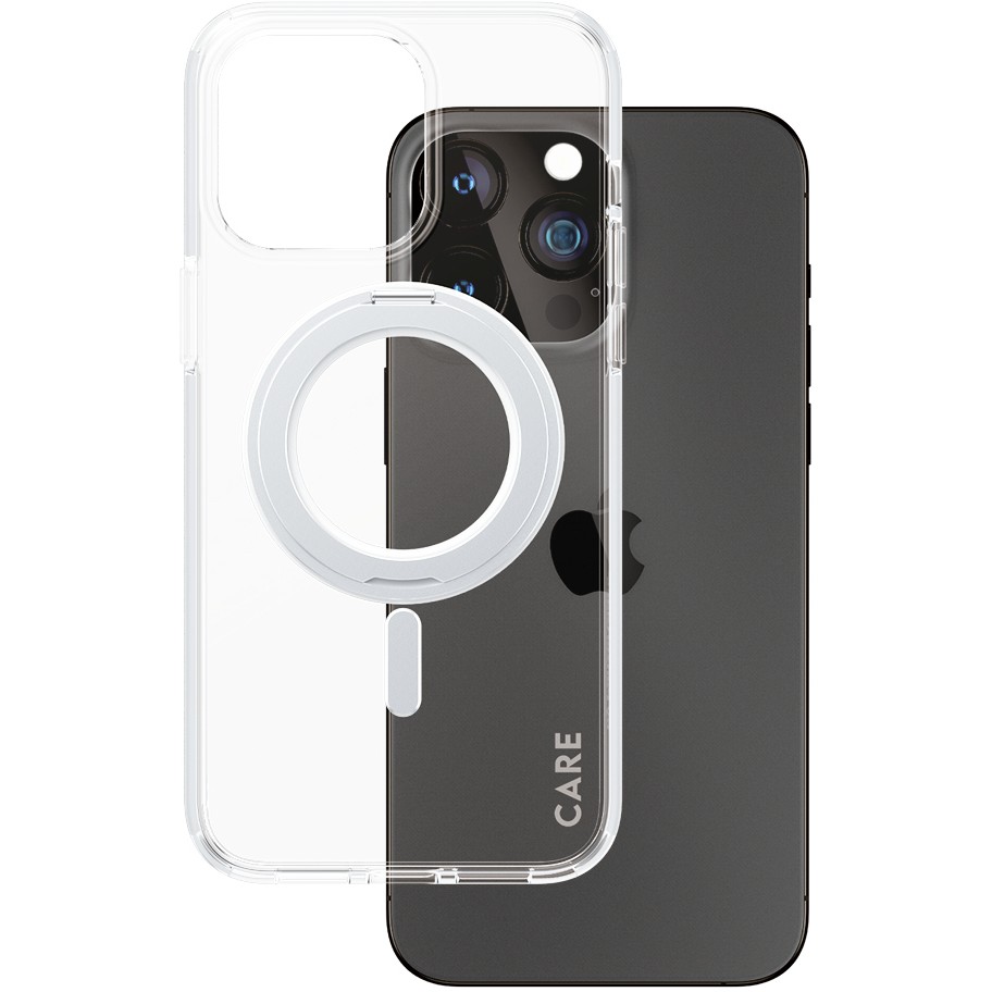 Aksesorë për telefon CARE Case për iPhone 15 Pro Max me Kickstand & MagSafe -Argjend