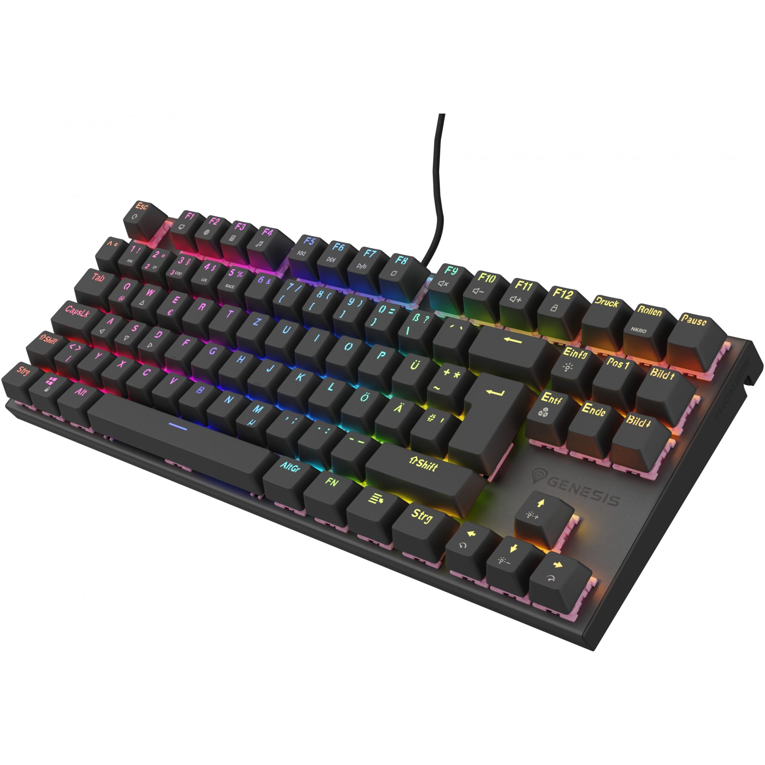 Tastierë Gaming Genesis THOR 303 TKL Silent switch RGB Wired / QWERTZ / German Language - Zezë - Figura 3