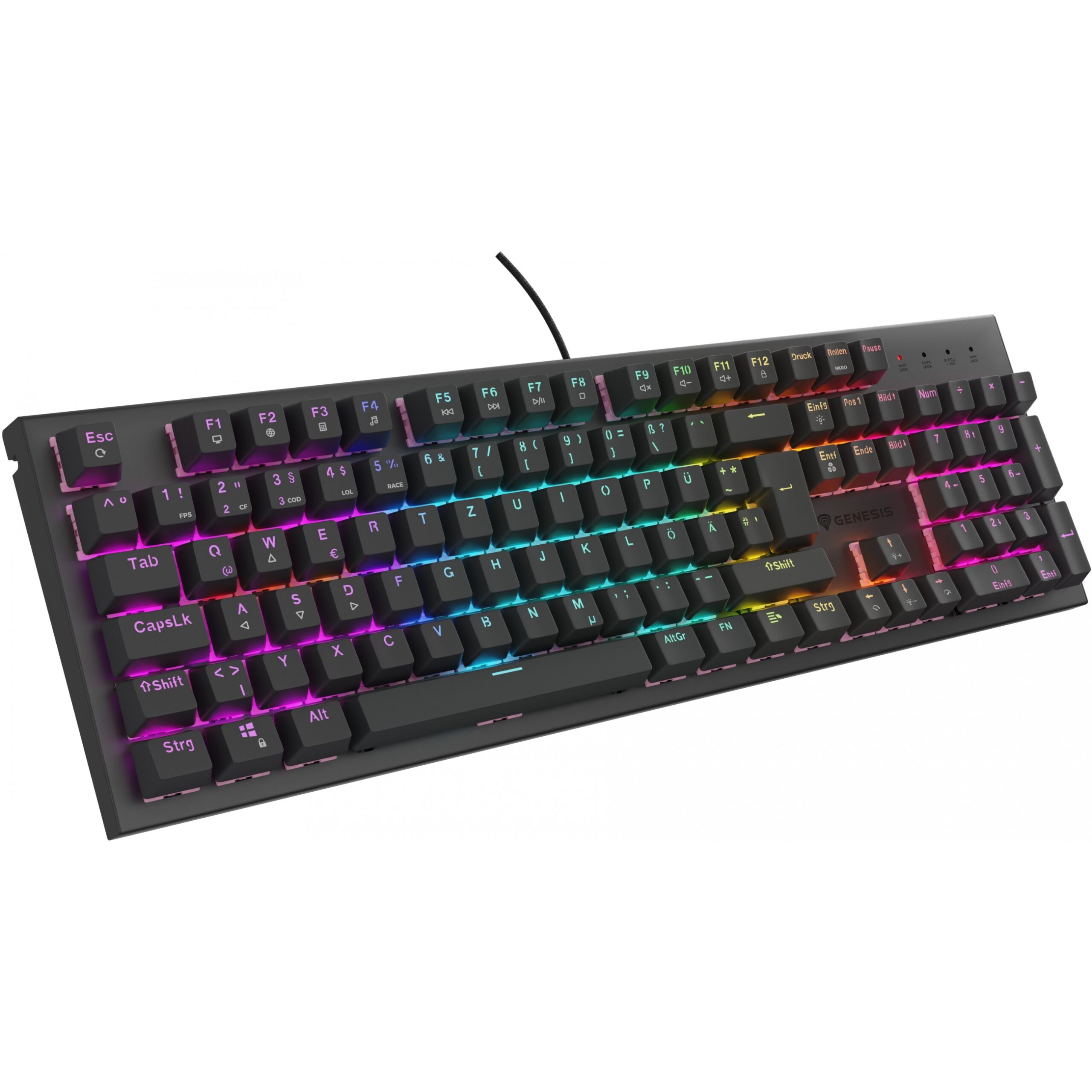Tastierë Gaming Genesis THOR 303 RGB Wired / QWERTZ / German Language - Zezë