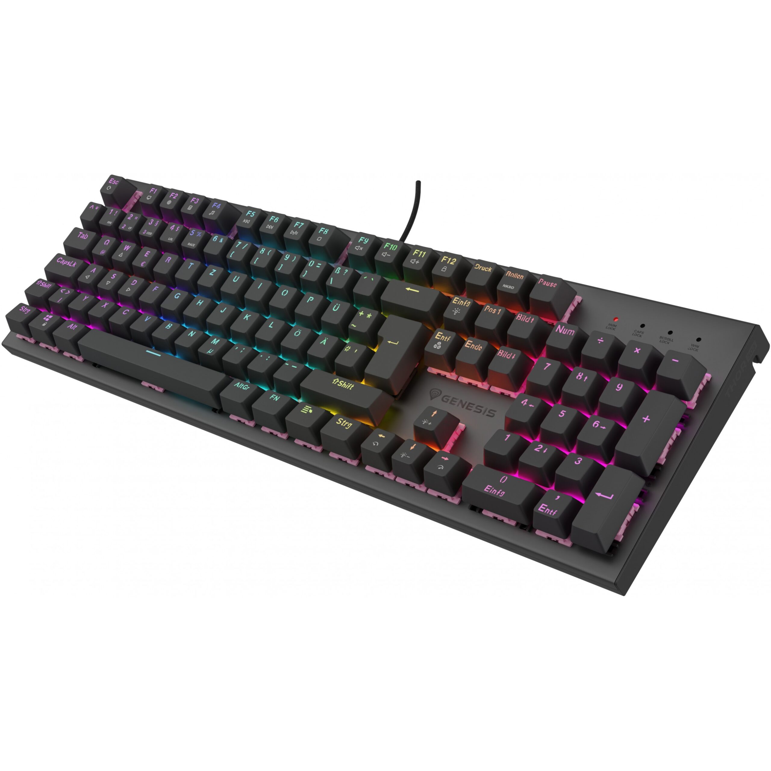 Tastierë Gaming Genesis THOR 303 RGB Wired / QWERTZ / German Language - Zezë - Figura 3