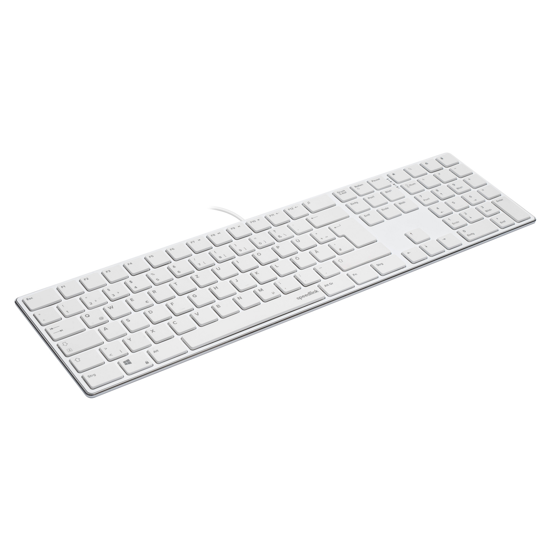 Tastierë me kabllo Speedlink RIVA Slim Metal Scissor / QWERTZ - Bardhë - Figura 2