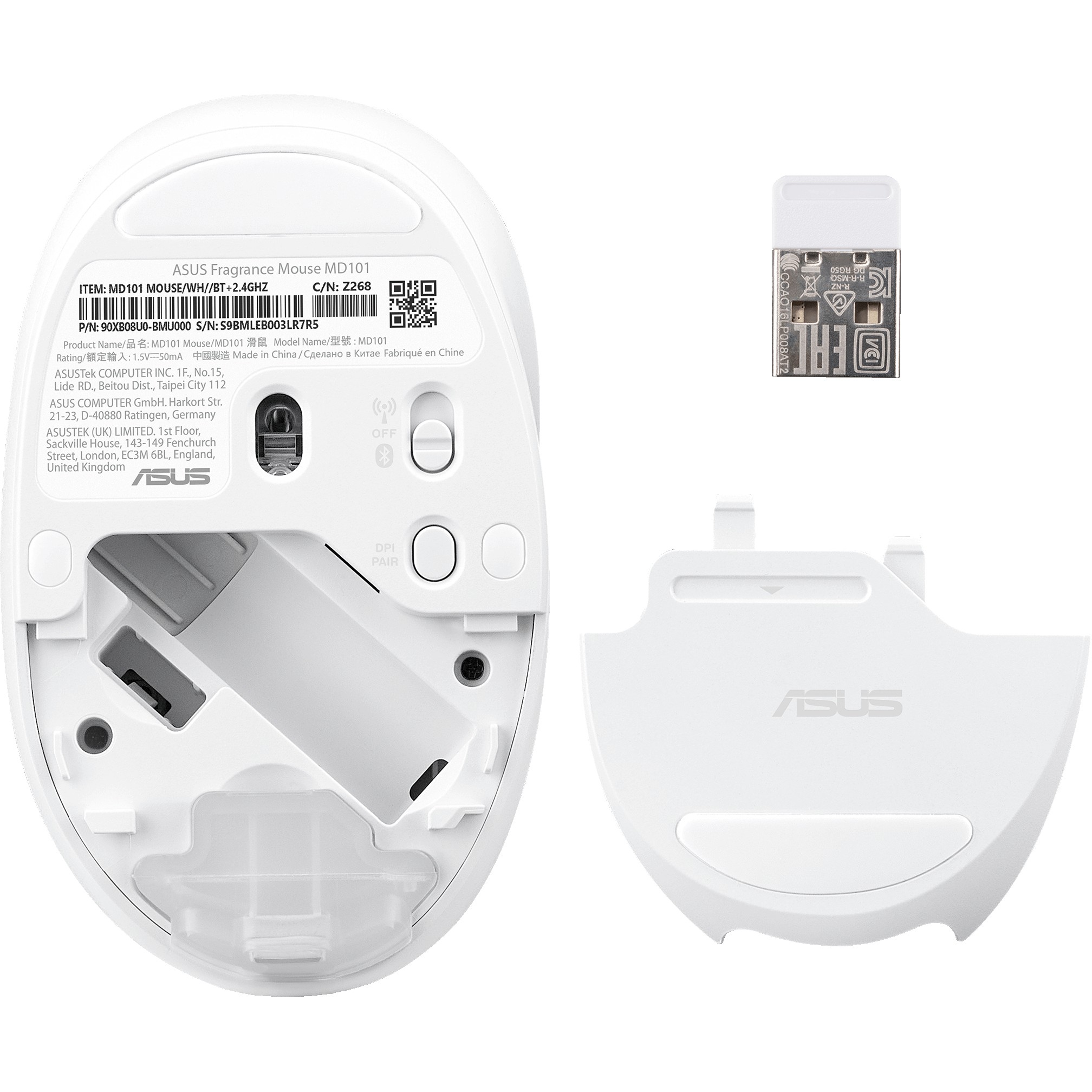 Maus pa Kabllo Asus Fragrance MD101 – Bardhë - Figura 4