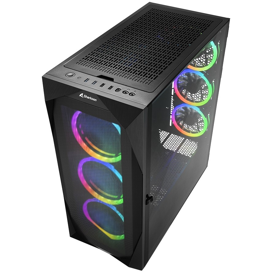 Kasë Sharkoon REV300 ATX/E-ATX 2xGlas – Zezë - Figura 3