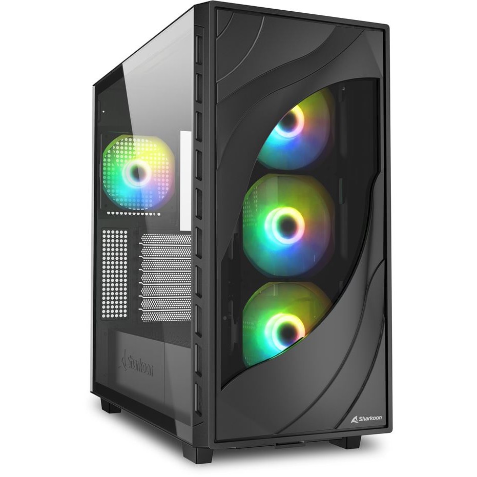 Kasë Sharkoon Rebel C80G RGB ATX 1xGlas – Zezë