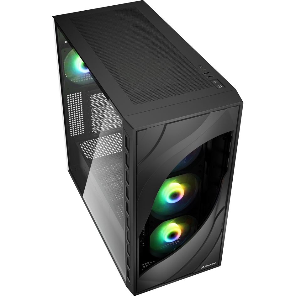 Kasë Sharkoon Rebel C80G RGB ATX 1xGlas – Zezë - Figura 3