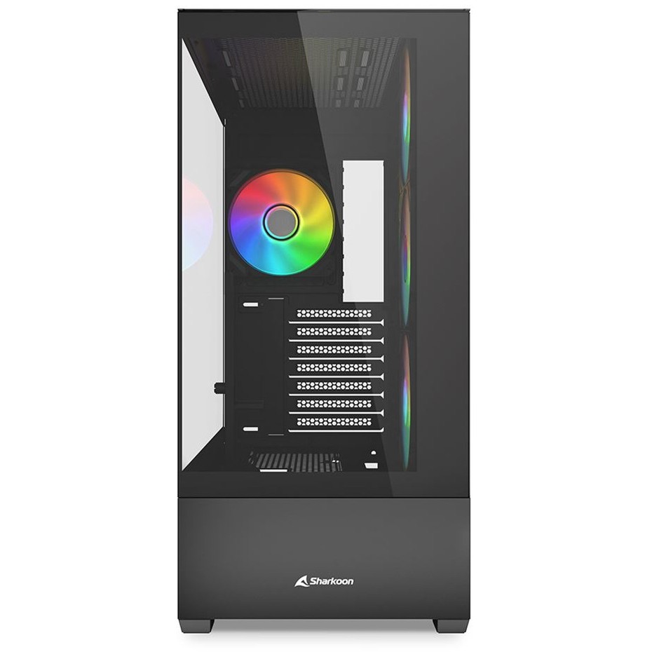 Kasë Sharkoon AK6 RGB ATX 1xGlass - Zezë - Figura 2