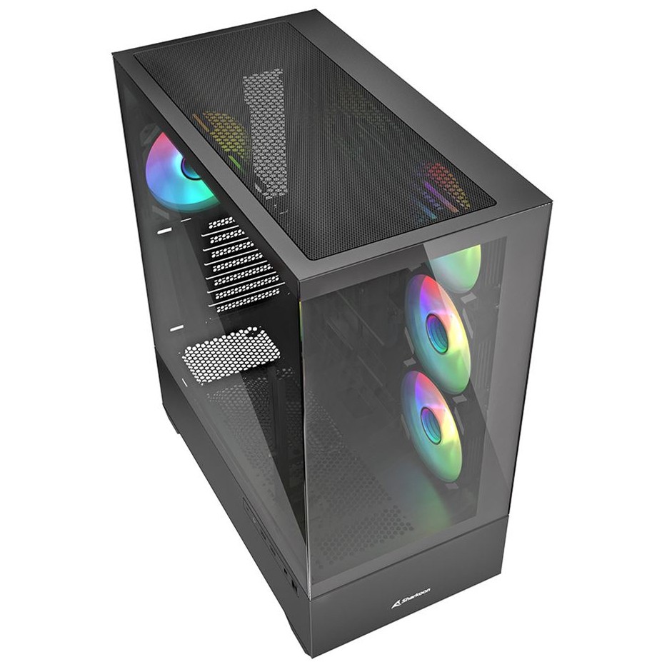 Kasë Sharkoon AK6 RGB ATX 1xGlass - Zezë - Figura 3