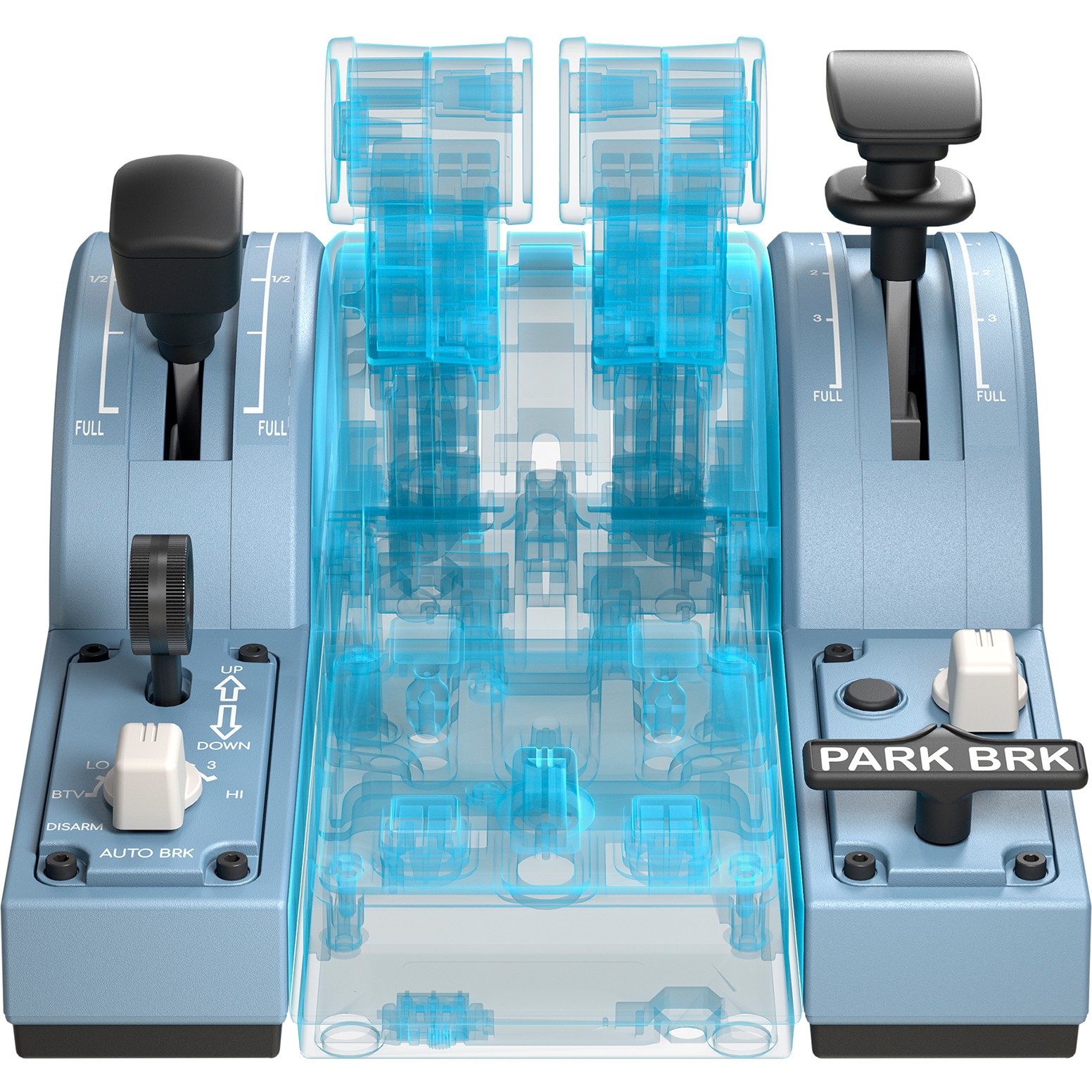Kontroller Thrustmaster TCA Quadrant Airbus Edition Add-On / Flaps & Brakes Module for PC - Blu e hapur - Figura 4