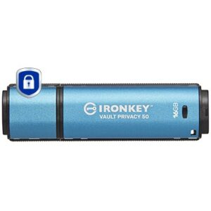 USB Flash Drive STICK 16GB Kingston IronKey Vault Privacy 50 - Blu