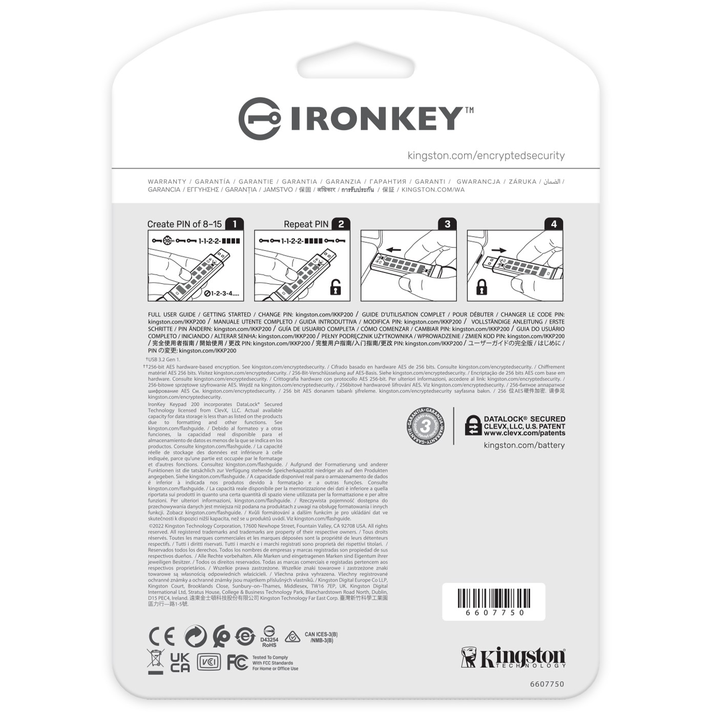USB Flash Drive STICK 64GB Kingston IronKey Keypad 200 - Blu - Figura 4
