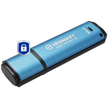 USB Flash Drive STICK Kingston 256GB IronKey Vault Privacy 50 - Blu - Figura 2