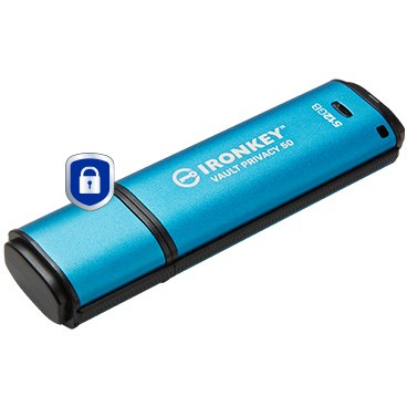 USB Flash Drive STICK 512GB Kingston IronKey Vault Privacy 50 - Blu - Figura 2