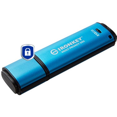 USB Flash Drive STICK 512GB Kingston IronKey Vault Privacy 50C AES-256 - blu - Figura 2