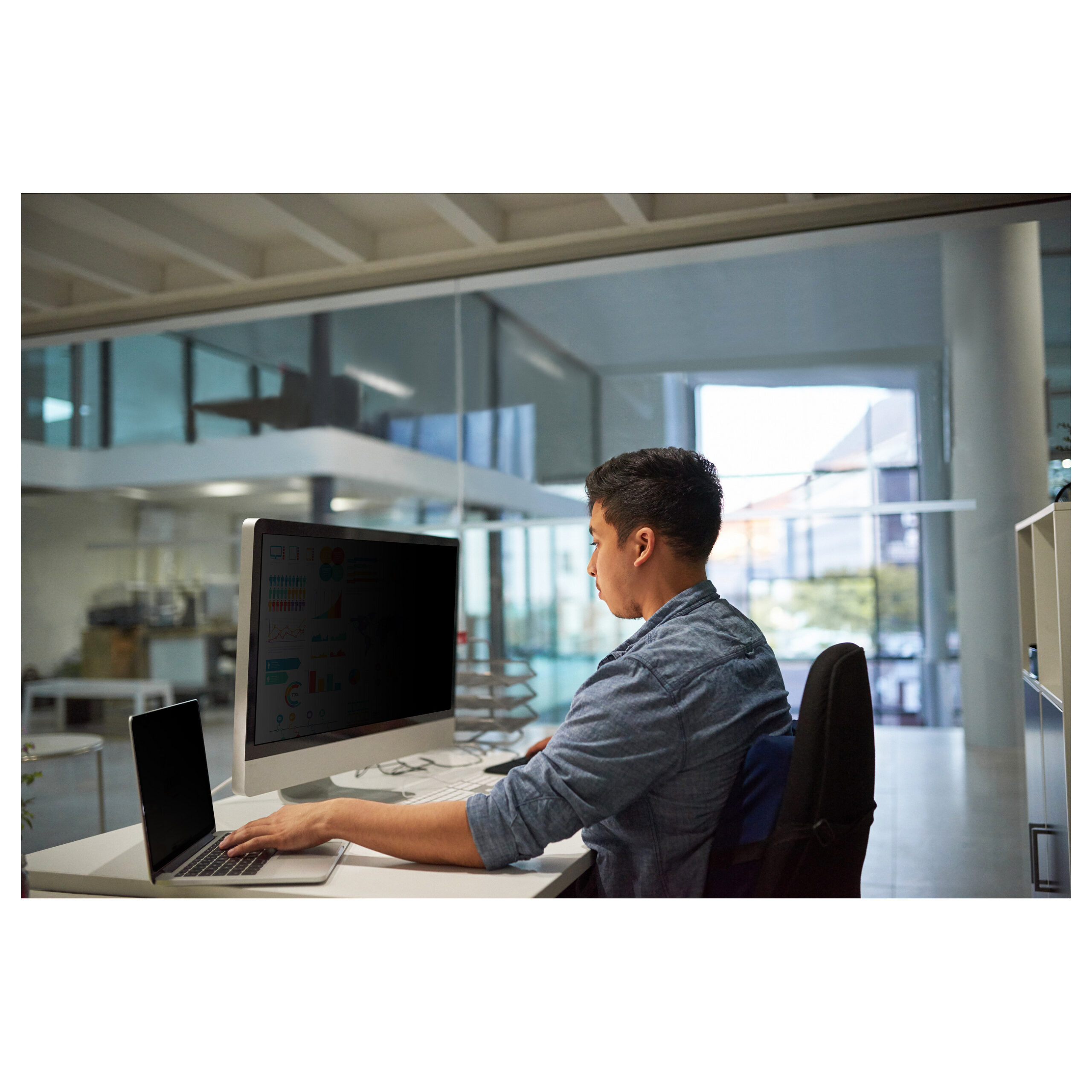 Xham/film mbrojtës 3M PF380W2B Privacy filter Standard Desktop 38 - Figura 3