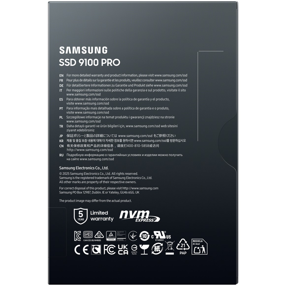 SSD e Brendshme Samsung 9100 PRO 4TB Internal M.2 NVMe PCIe 5.0 SSD – 14,800 MB/s Read, 13,400 MB/s Write, Gaming, Black - Figura 3
