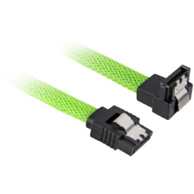 Kabllo Sharkoon SATA III 90° / 0.3m – Gjelbër