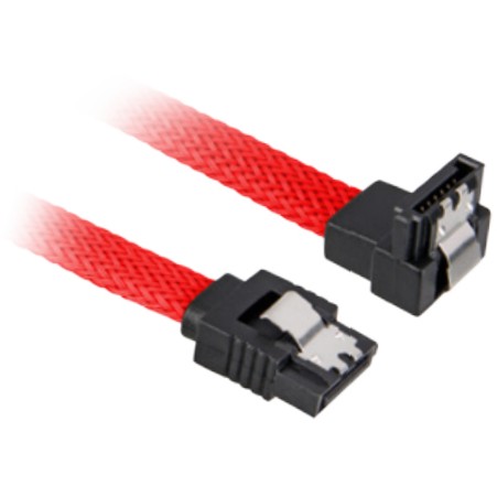 Kabllo Sharkoon SATA III 90° / 0.45m – Kuqe