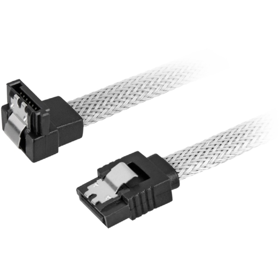 Kabllo Sharkoon SATA III 90° / 0.45m – Bardhë