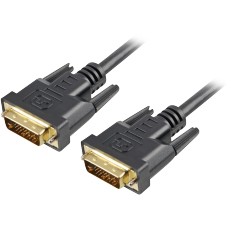 Kabllo DVI Sharkoon DVI‑D → DVI‑D (24+1) 1 m - Zezë