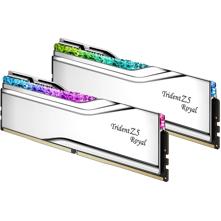 RAM Memorie DDR5 G.Skill Trident Z5 Royal 32GB (2x16GB) 7600MHz CL36 Dual Channel Kit / TR5S (Intel XMP, Silver) - Figura 4
