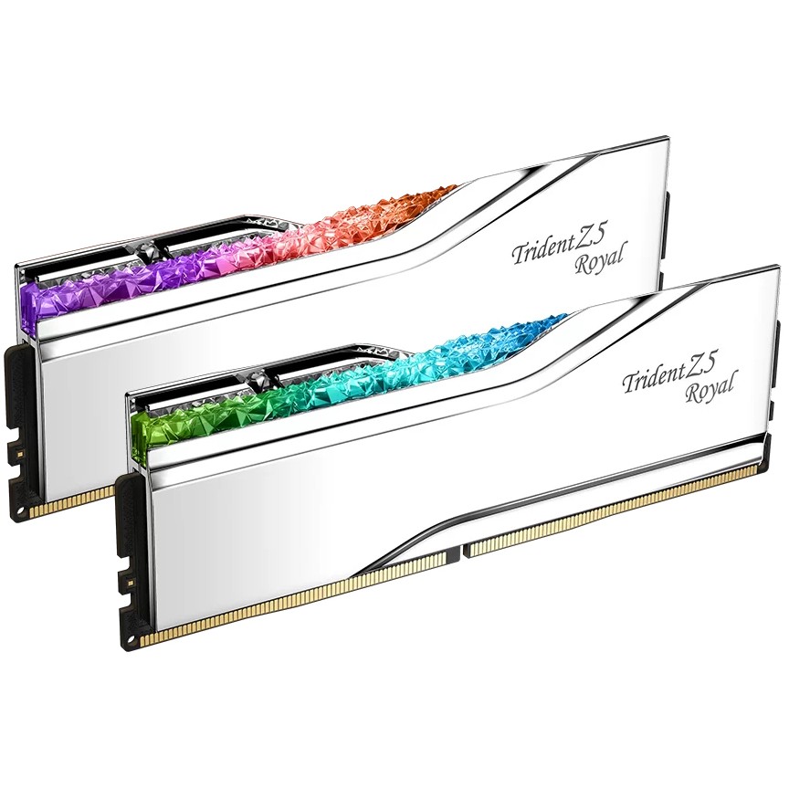 RAM Memorie DDR5 G.Skill Trident Z5 Royal 32GB (2x16GB) 7600MHz CL36 Dual Channel Kit / TR5S (Intel XMP, Silver) - Figura 5