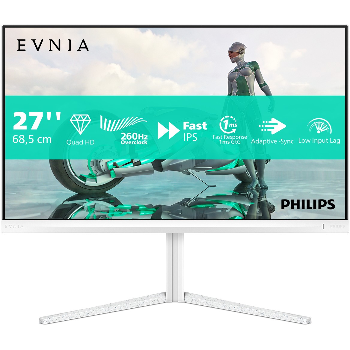 Monitor Gaming Philips 27M2N3501PA/00 / 27" / Quad HD IPS W-LED / 144 Hz / 0.3 ms / HDMI+DisplayPort+VESA / Bardhë