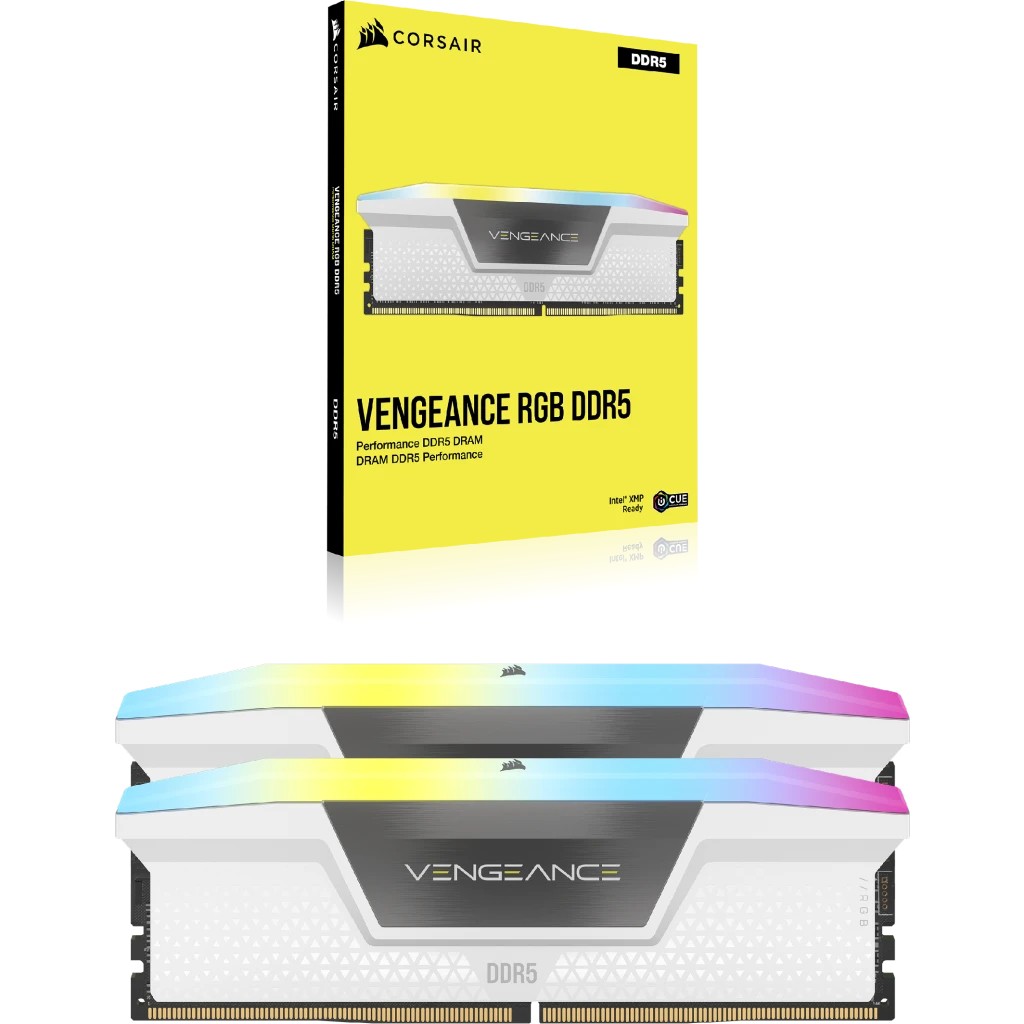 RAM Memorie DDR5 CORSAIR DIMM Kit 64 GB / 6000 MT/s – CL30 – VENGEANCE RGB / Bardhë - Figura 2