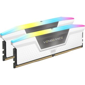 RAM Memorie DDR5 CORSAIR DIMM Kit 32 GB / 6000 MT/s – CL40 – VENGEANCE RGB / Bardhë