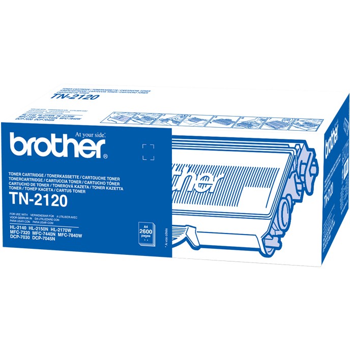 Toner Original Brother TN-2120 Cartridge / 2,600 faqe (ISO/IEC 19752) - Zezë - Figura 2