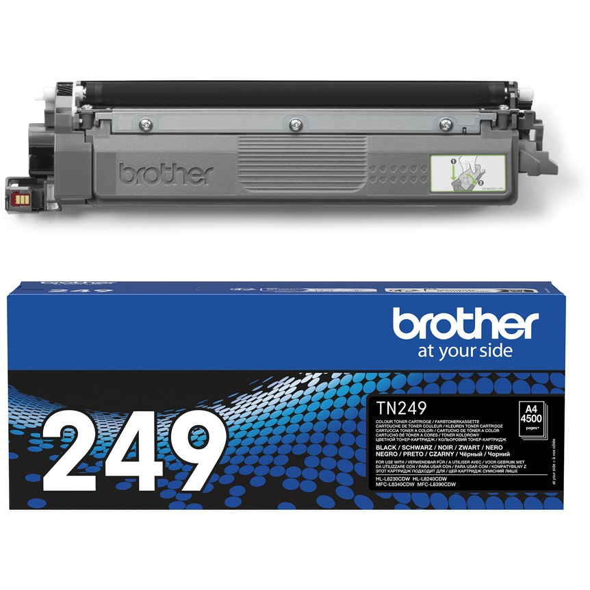 Toner Original Brother TN-249BK Cartridge / 4,500 faqe (ISO/IEC 19798) - Zezë - Figura 2