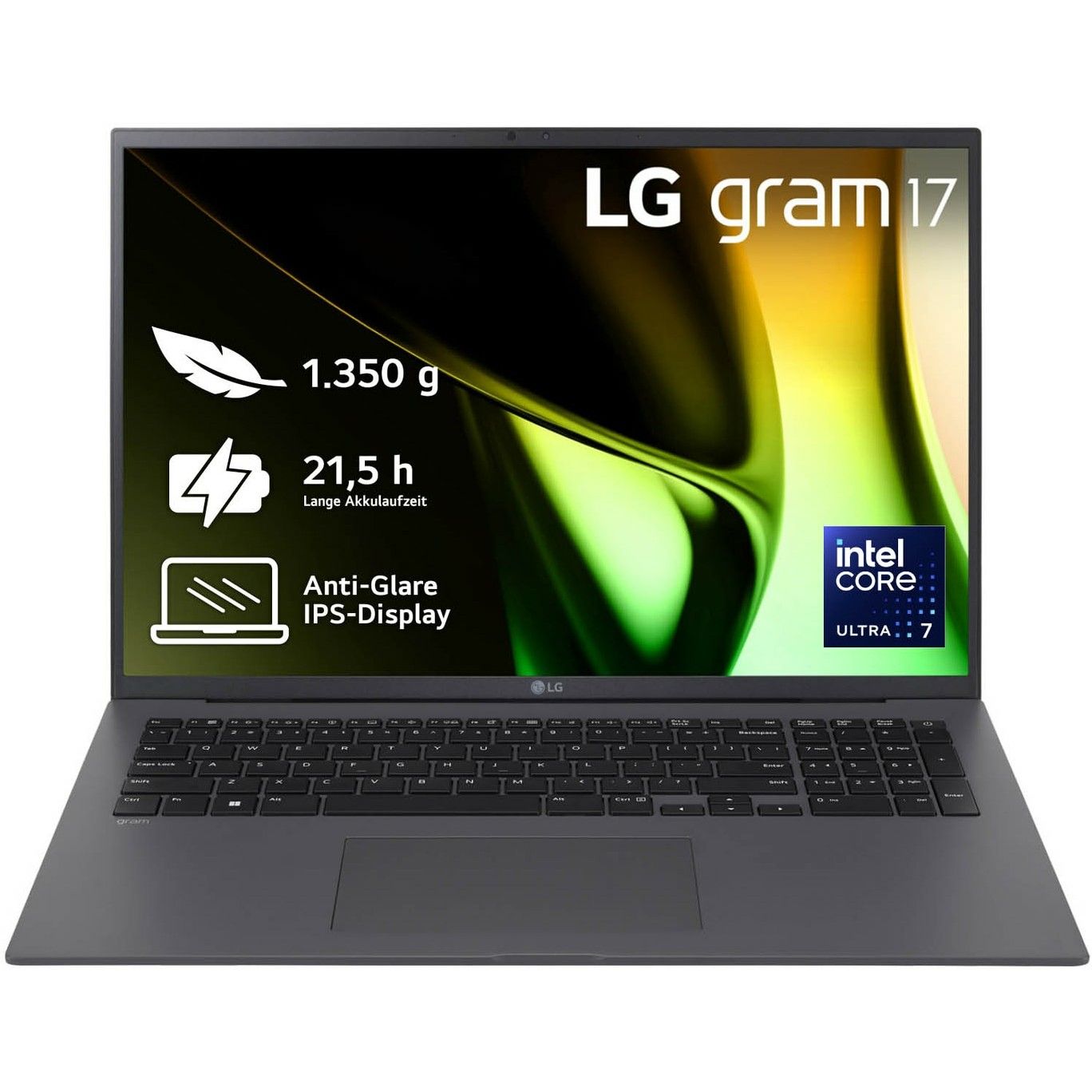 Laptop LG gram 17Z90S-G.AD7CG / Ultra 7-155H / 32GB LPDDR5x / 2TB / 17" WQXGA IPS / Intel Arc Graphics / DE - Gri