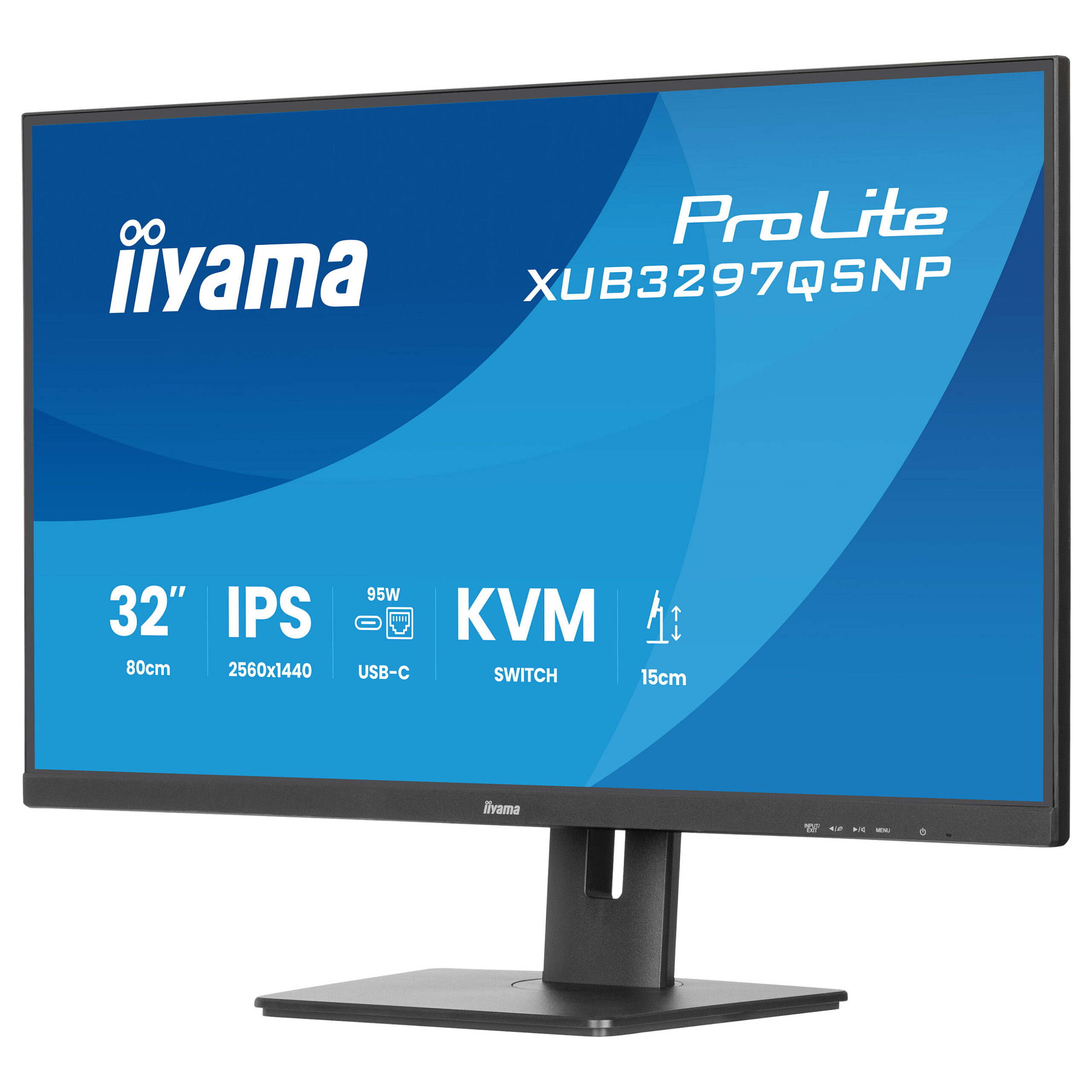 Monitor iiyama XUB3297QSNP-B1 / 32"/ Quad HD IPS / LED / 100Hz / 1ms / USB-C + USB-A + HDMI + DisplayPort - Zezë - Figura 3
