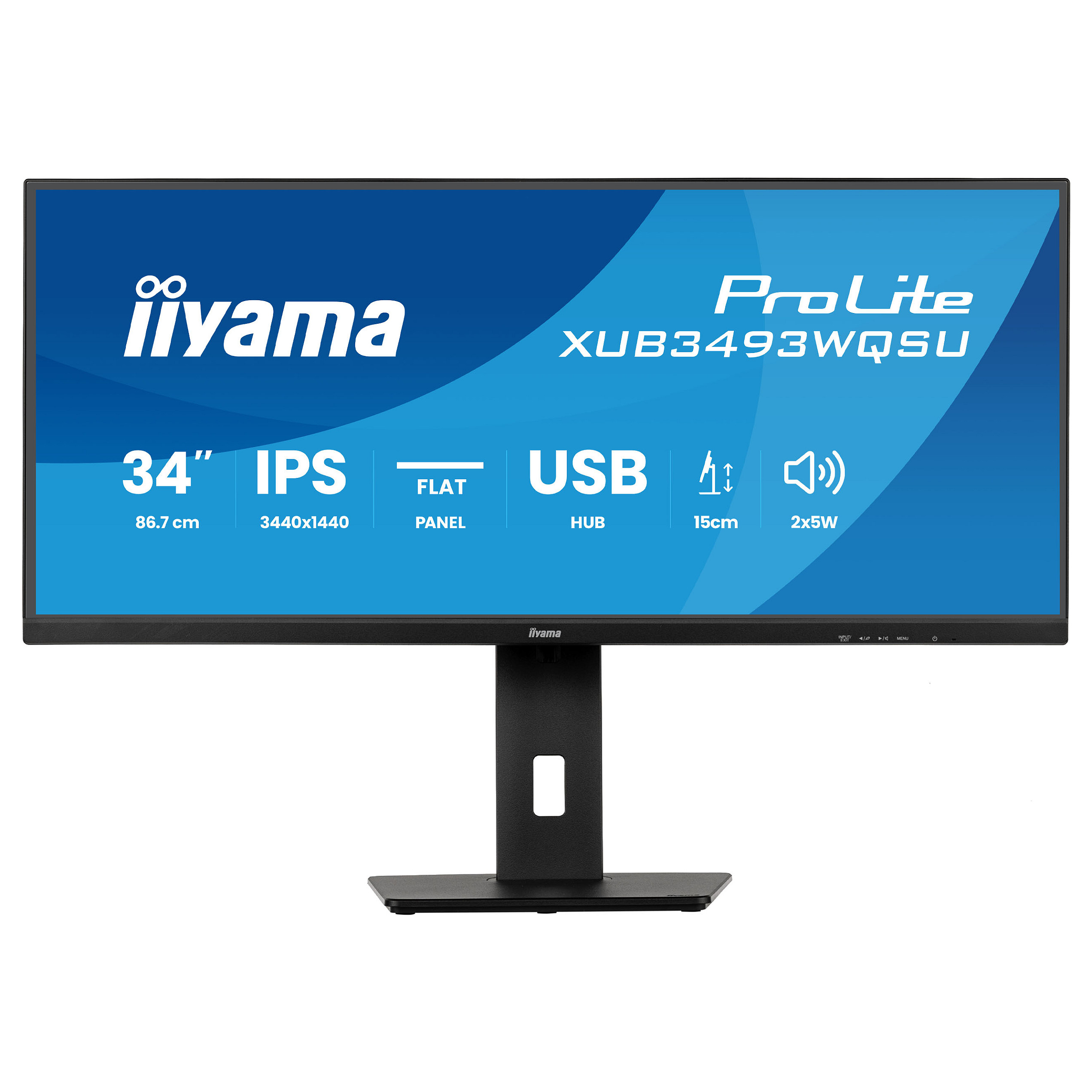 Monitor iiyama XUB3493WQSU-B6 / 34"/ UltraWide Quad HD IPS / LED / 120Hz / 1ms / USB-C + DisplayPort + HDMI + HDCP - Zezë - Figura 2