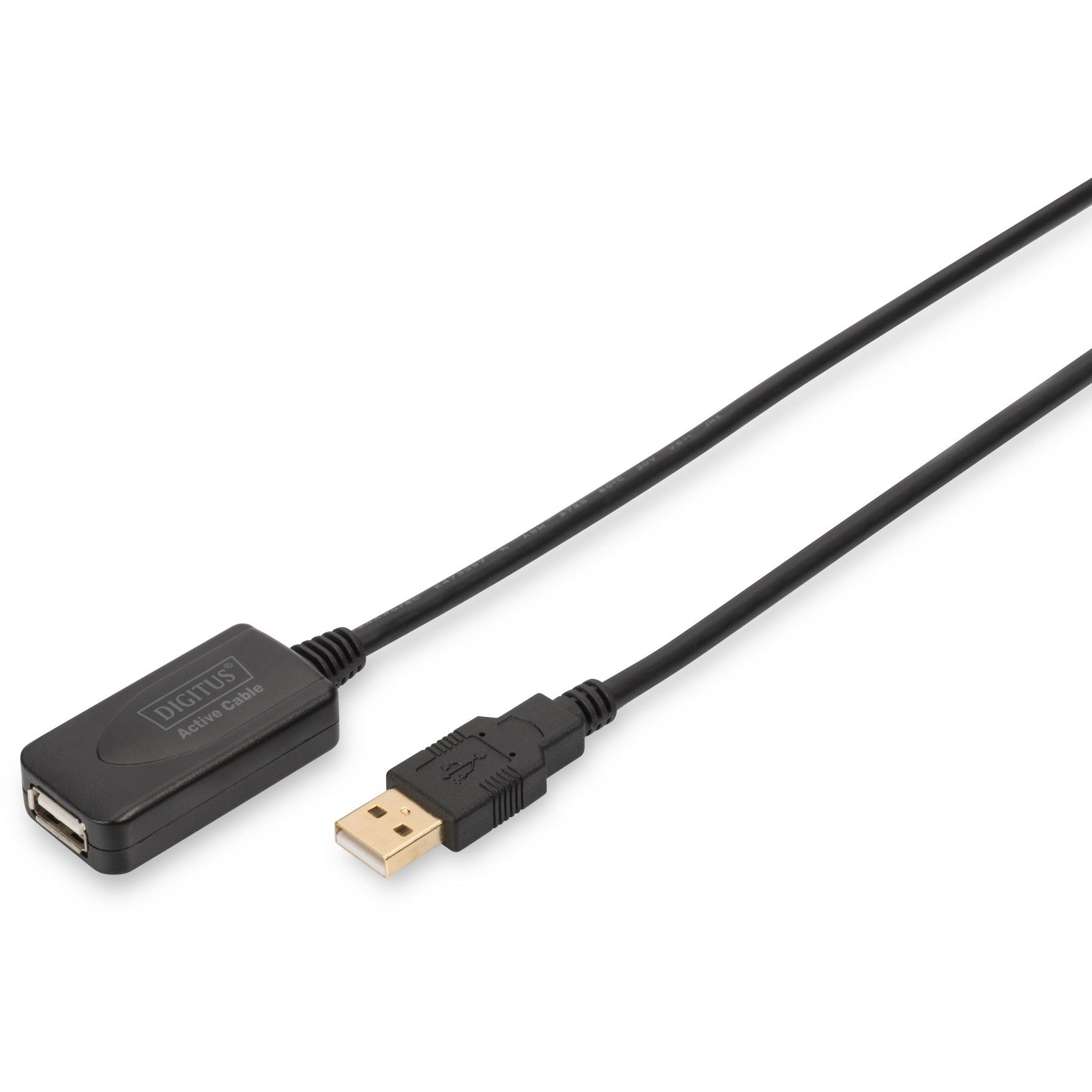 DIGITUS Kabllo Zgjatuese USB 2.0 Type A (Plug–Socket) / 5.0m - Zezë