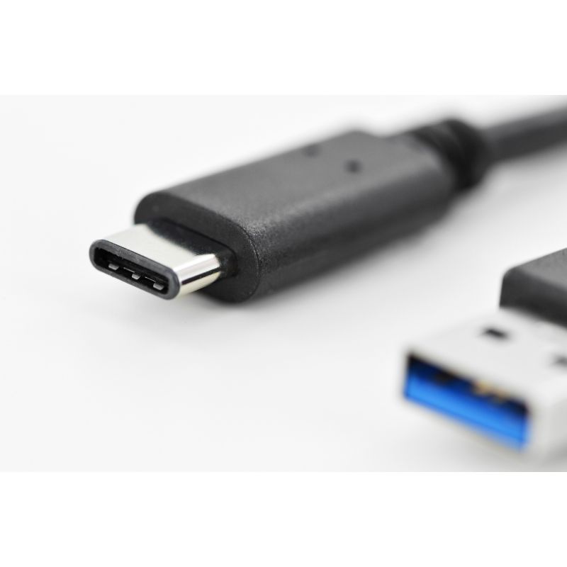 Kabllo USB DIGITUS 3.0 Type‑C në USB‑A Plug/Plug 1.0m - Zezë - Figura 3