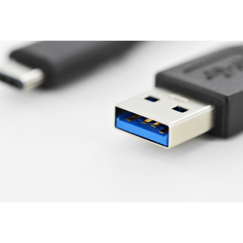 Kabllo USB DIGITUS 3.0 Type‑C në USB‑A Plug/Plug 1.0m - Zezë - Figura 2