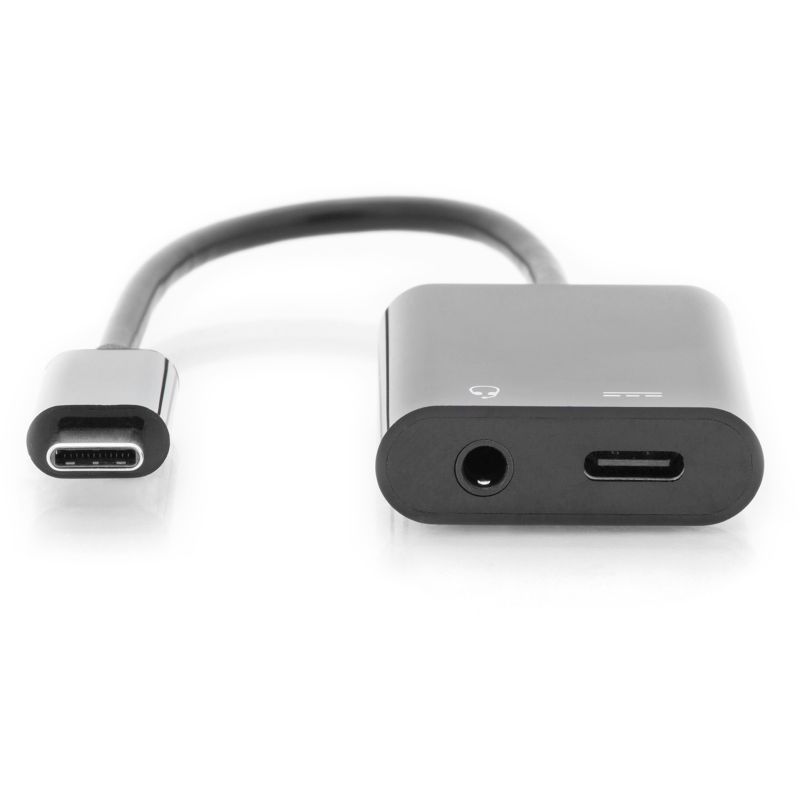 Kabllo USB DIGITUS Kabllo Shpërndarëse USB 3.1 Type‑C në Jack Plug/Socket/Socket 0.2m - Zezë - Figura 2