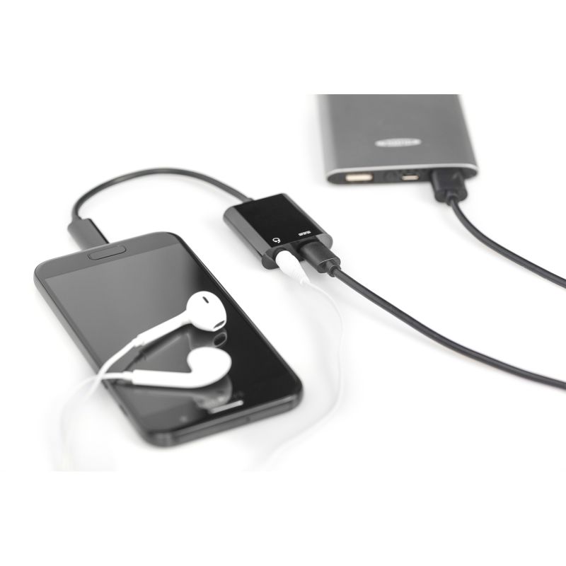 Kabllo USB DIGITUS Kabllo Shpërndarëse USB 3.1 Type‑C në Jack Plug/Socket/Socket 0.2m - Zezë - Figura 5