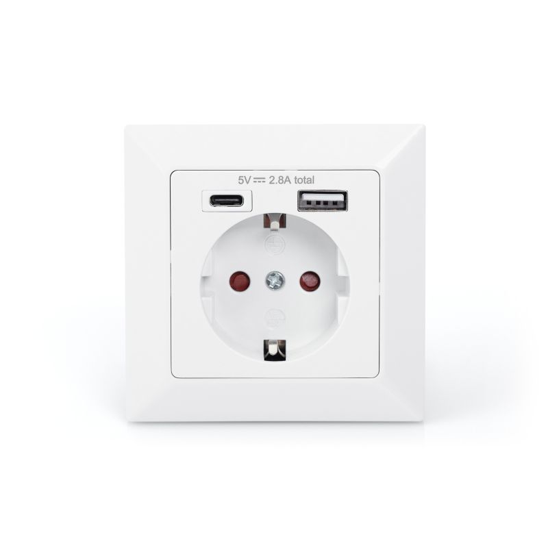 Adapter USB DIGITUS Safety In‑Wall Socket with USB Type‑C / USB‑A - Figura 3