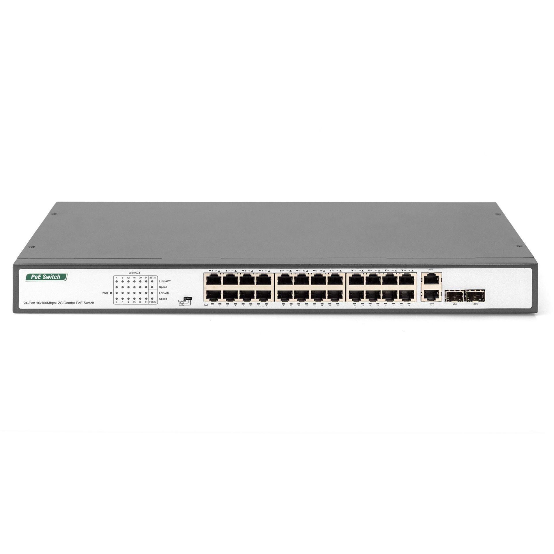 DIGITUS Switch 24-Port Fast Ethernet 10/100 / 370W PoE / Unmanaged – Zezë - Figura 2
