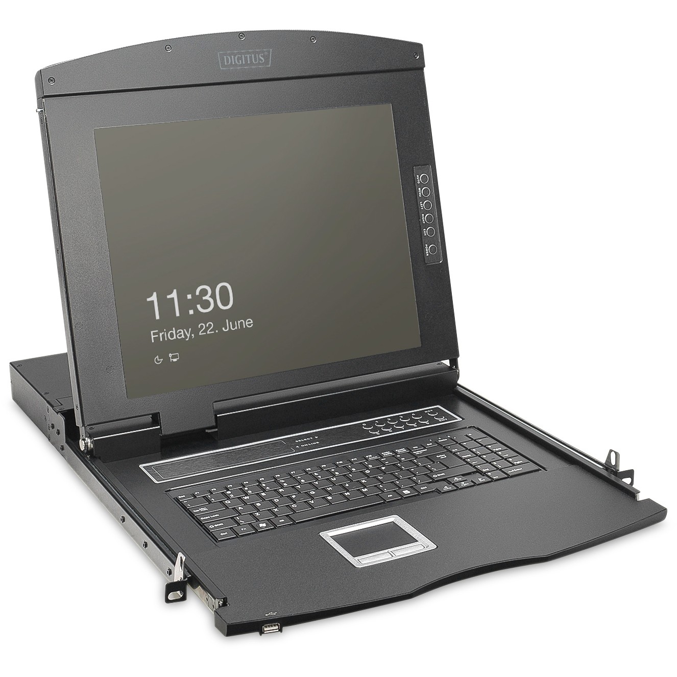 Digitus Modular HD LCD KVM Console / 19″ TFT / 16-Port HDMI / Touchpad / Swiss Keyboard