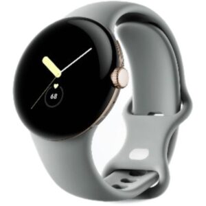 Orë e mençur Google Pixel Watch 41mm LTE– Champagne Gold Stainless Steel with Hazel Active Band