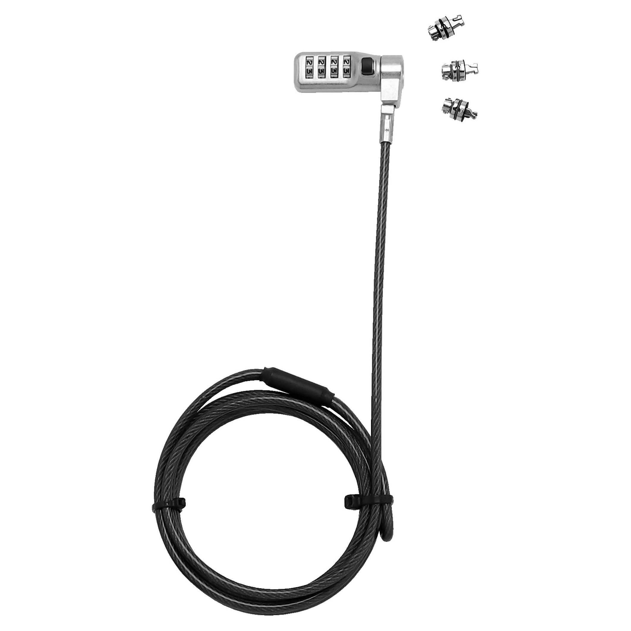 Aksesorë për laptop Dicota Universal Security Cable Lock with 3 Exchangeable Heads Combination – Zezë