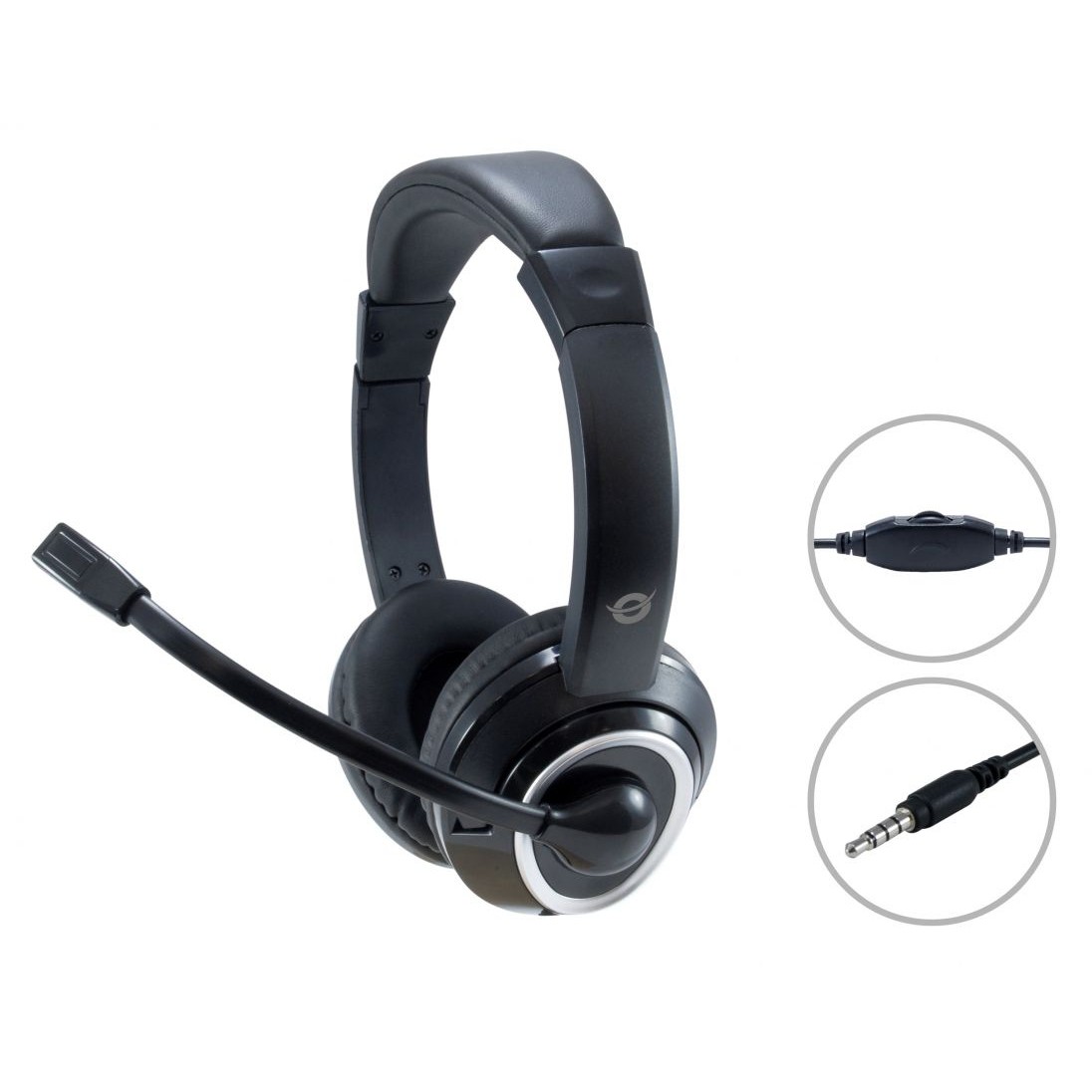 Kufje pa Kabllo Conceptronic Stereo Headset / with Integrated Microphone / 2.0 m – Zezë - Figura 2