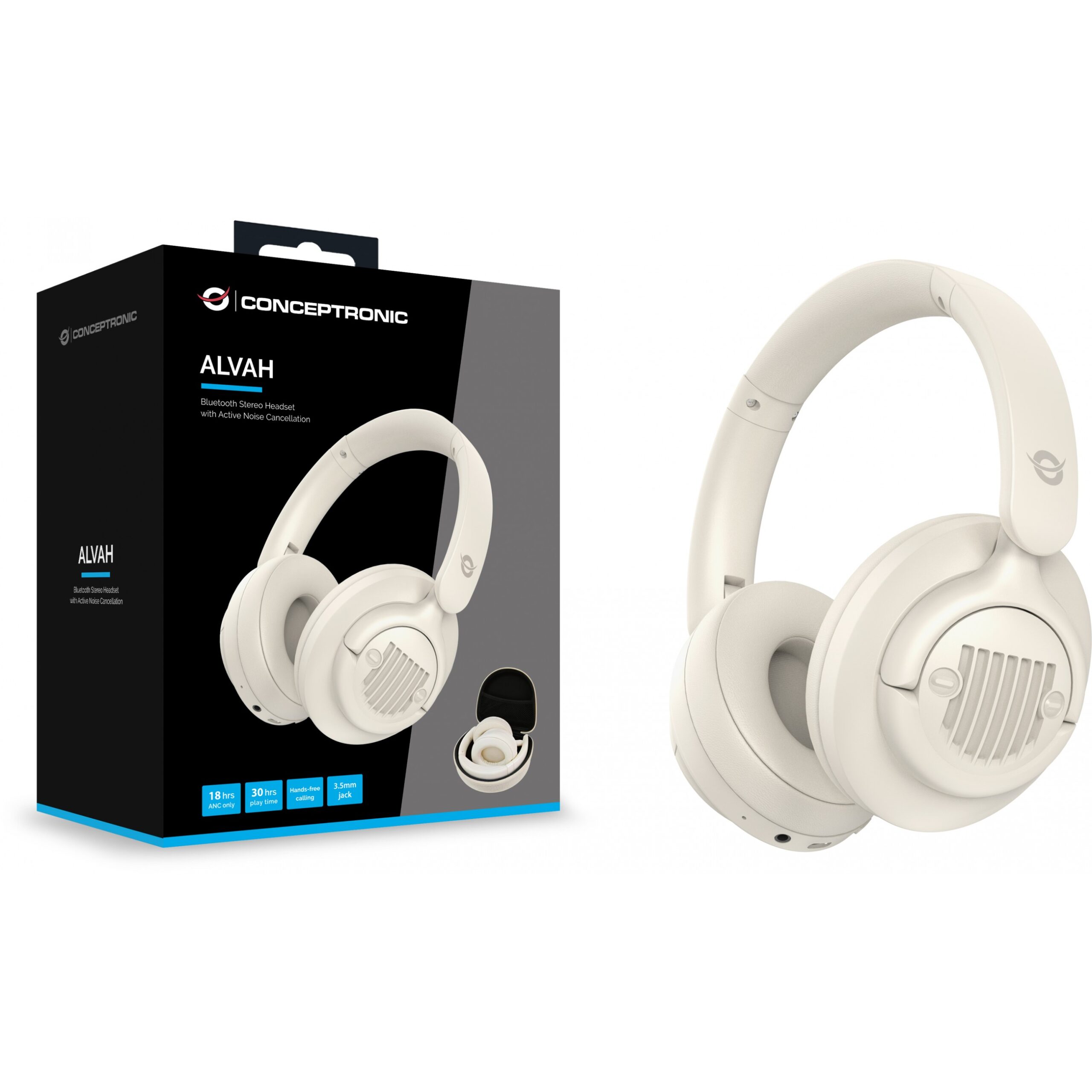 Kufje pa Kabllo Conceptronic Headset / BT 5.4 / Stereo / 25 Hours - Bardhë - Figura 4